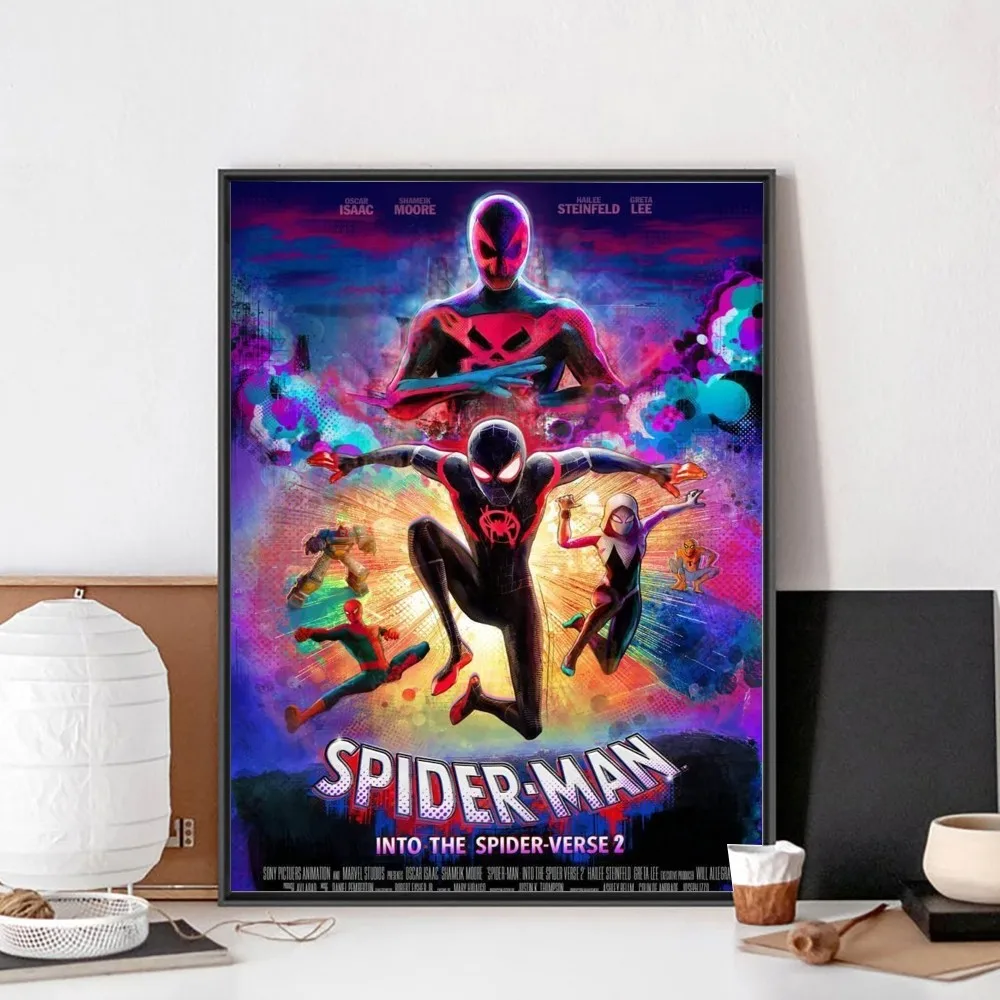 S-Spider-Hero man Across Verse Poster No Framed Poster Kraft Club Bar Paper Vintage Wall Art Painting Bedroom Study Stickers