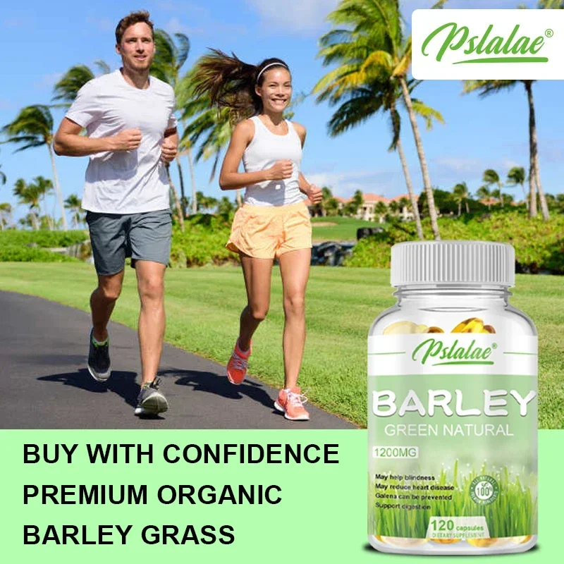 Barley Grass Capsules - Rich in Vitamins & Fiber, Antioxidants, Immune System, Digestion & Heart Health, Cardiovascular Health S