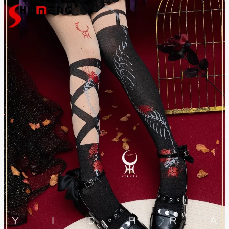 

2025 Autumn New Lolita Halloween Witch Hosiery Japanese Original Pantyhose Gothic Style Tights Kawaii Clothes For Girls Ladies
