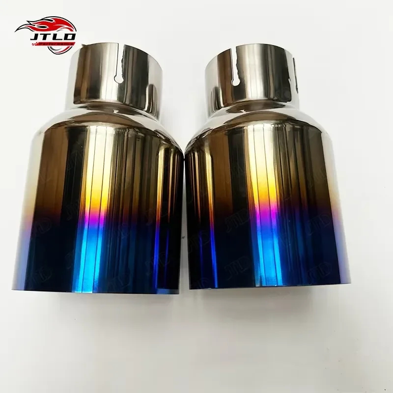 JTLD High Quality Titanium Alloy Single-wall Exhaust Tip Inlet 2.5'' Outlet 4'' With Ready Stock