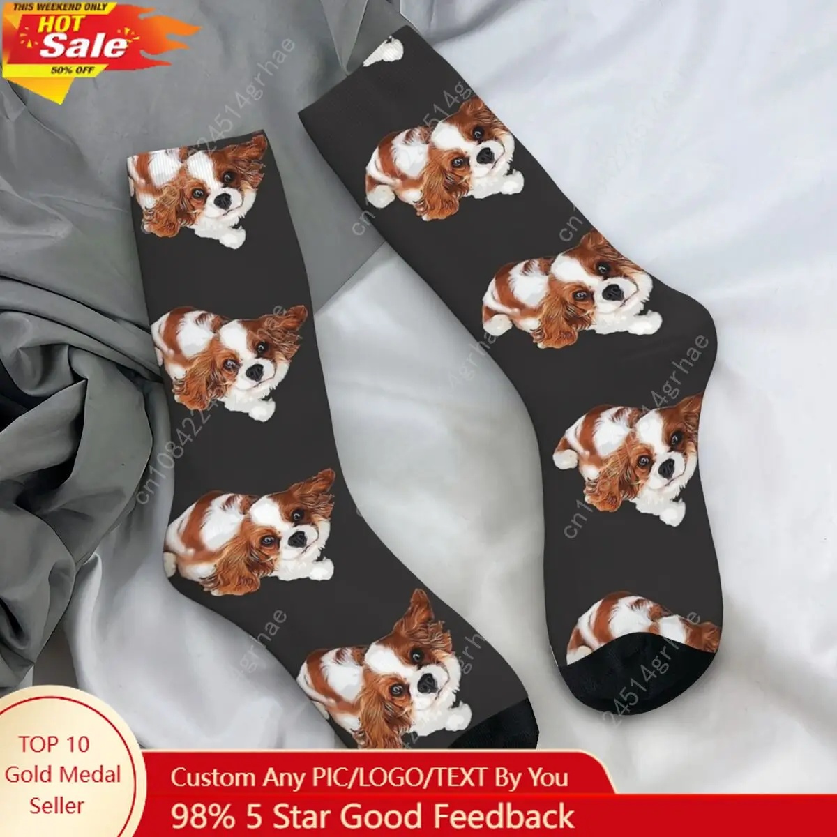 Cavalier King Charles Spaniel Opzoeken Sokken Leuke Hond Mode Kousen Herfst Anti Zweet Unisex Mannen Sokken Medium Zachte Sokken