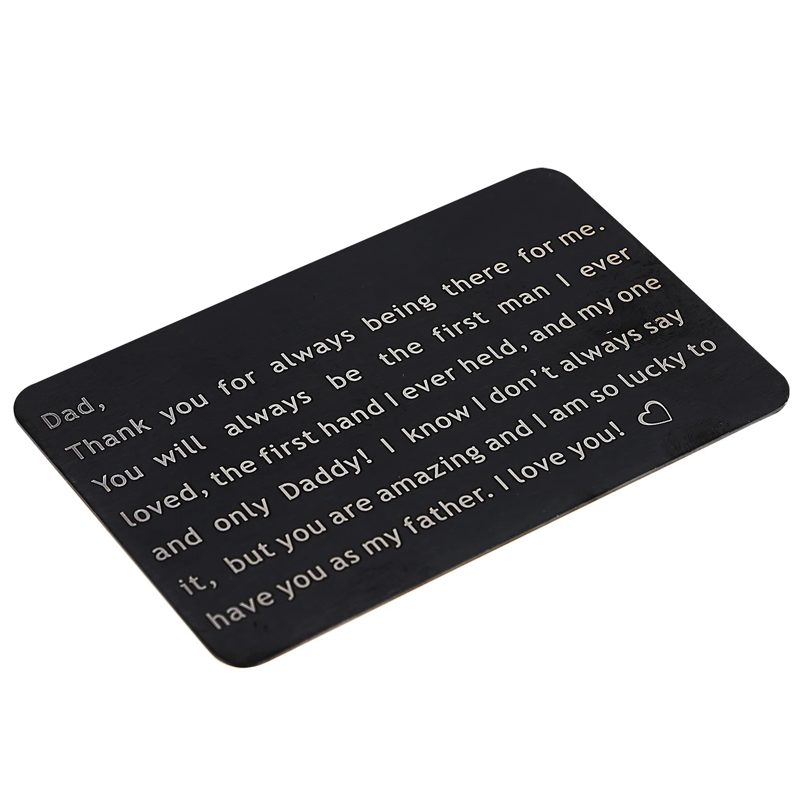 

Stainless Steel Wallet Insert Engraved Love Note Corrosion Resistant Metal Decorative Card Gift for Father Day
