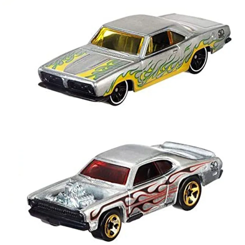 Hot Wheels 50Th Anniversary Zamac Flames Series 2018Z FRN24Ford Mustang FRN27Buick FRN26Plymouth FRN29Dodge Demon Toy Car Model