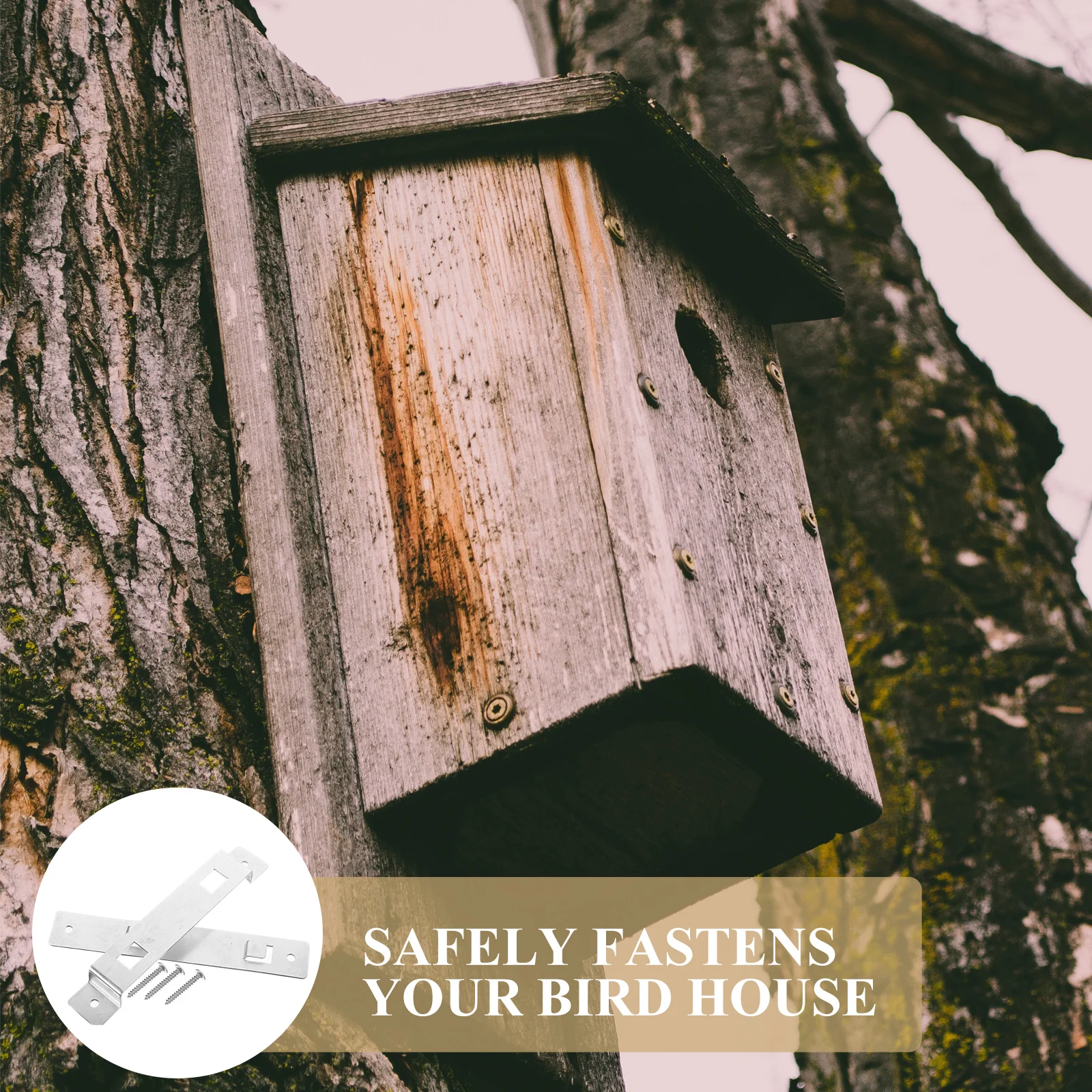 

Bird's Nest Hanging Rack Mounting Brackets Living Holder Stainless Steel Birdhouse