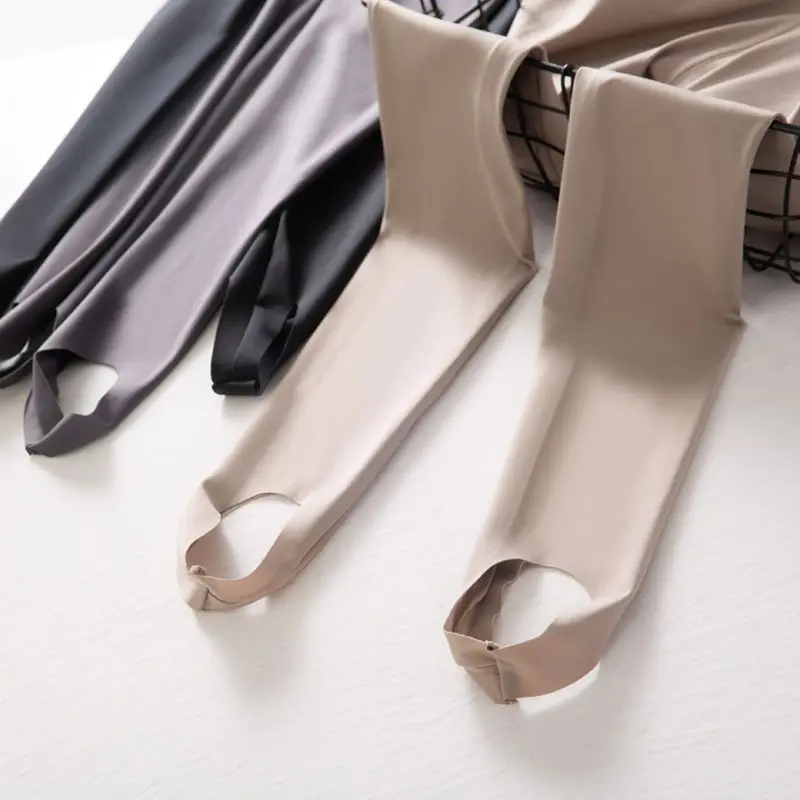 

Women'S Casual Leggings Micro Horn Legging Breathable Thread Plus Stretch Pantalones Spring Shiny Black Ladies Large Size Simple