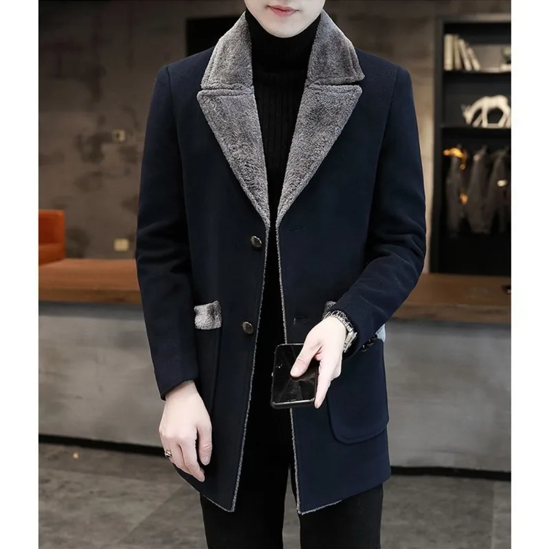 Mature Male Temperament Boutique Men's Coat  Men's Clothing Japanese and Korean Style Small Suit Medium and Long