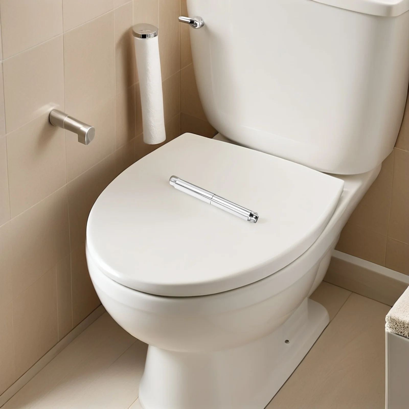 

2Pcs Stainless Steel Toilet Paper Holder Insert Spring-Loaded Adjustable Tissue Roll Spindle Replacement Parts for Bathroom