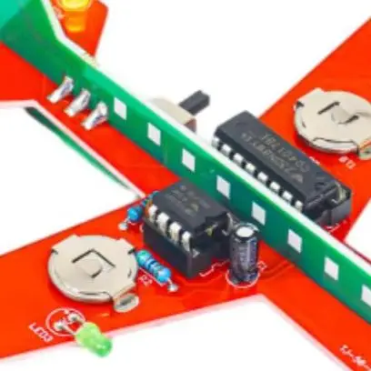 

DIY Airplane Soldering Kit for Students 3-Color LED Flashing Lights Learning Project with Practice Components