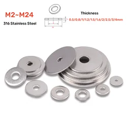 2~200cs Oversize Flat Washers M2M2.5M3M4M5M6M8M10M12~M24 316 A4 Stainless Steel Meson Plain Gaskets Spacer Shim for Screw Bolt