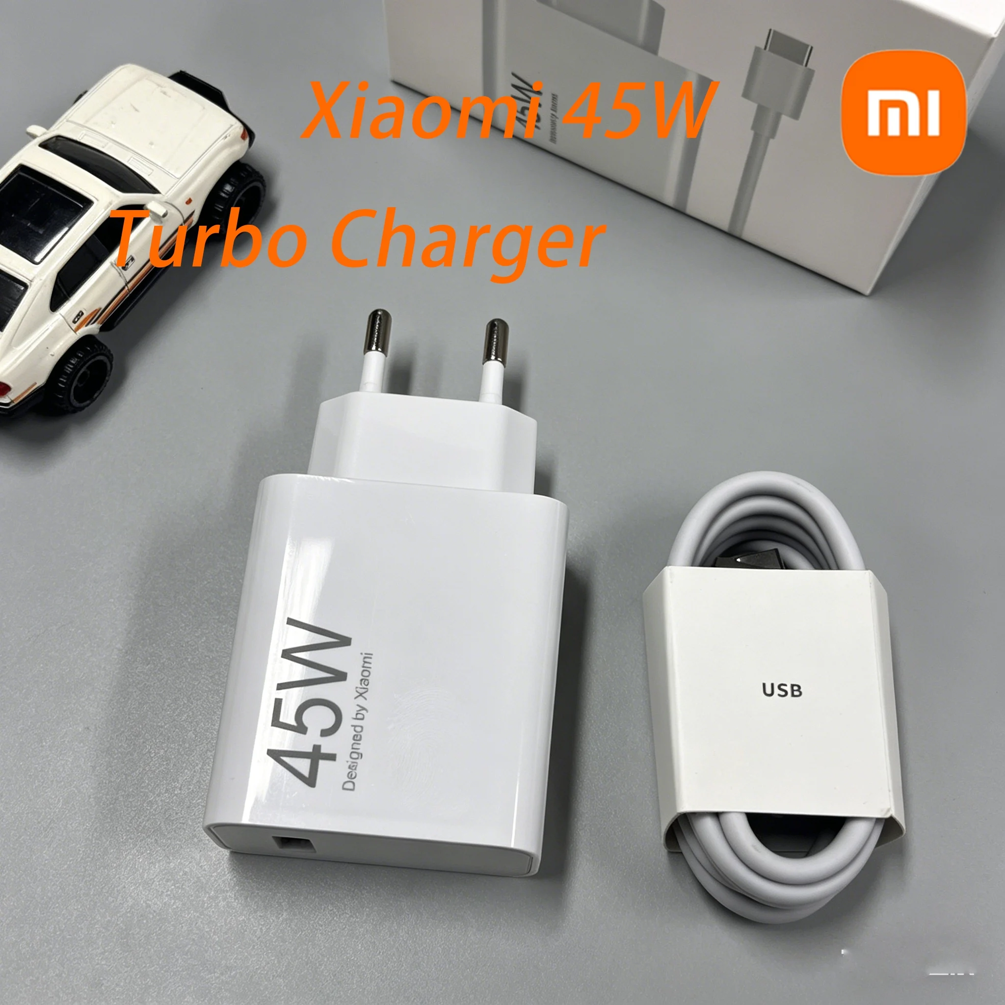 Carregador XIAOMI 45W Tipo C Turbo Charge Carregador Rápido para Redmi Note 15 14 13 12 11 X Pro 10t Poco M7 X7 K40 Pad 6