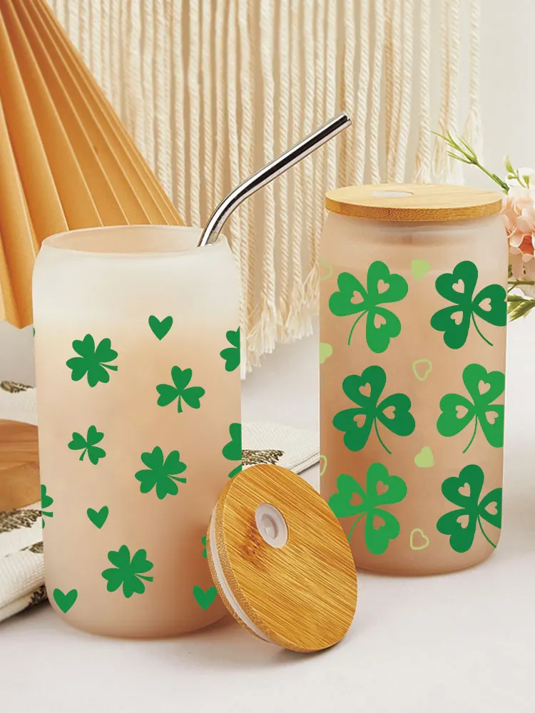 Cartoon St. Patrick's Day Uv Dtf Cup Wrap Iron On Transfer Stickers For Glass Cup 16oz Decoration D28424