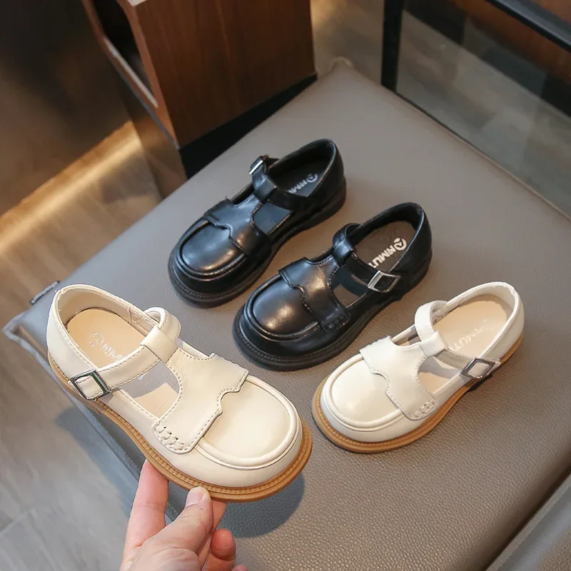 

Новая детская обувь из искусственной кожи для девочек, весенне-осенние повседневные детские лоферы принцессы, детские школьные туфли на плоской подошве, размер 26-36