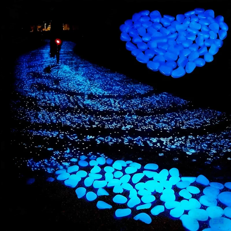 

Светящиеся LED-камни 0,39 дюйма (100-500 шт.) для аквариумов, цветочных горшков, ландшафтного дизайна, сада, светящийся в темноте гравий