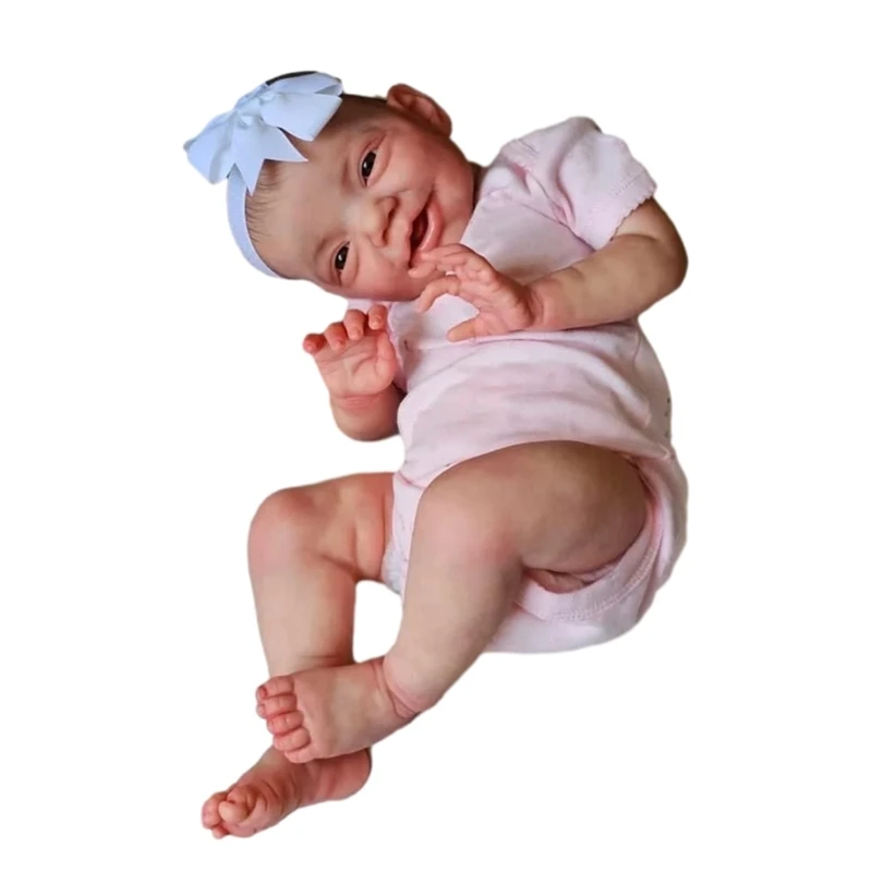 

Reborns with Bowknot Headband Simulation Baby Girl Toy Reborns Jumpsuit Body Kid Jumpsuit Girl