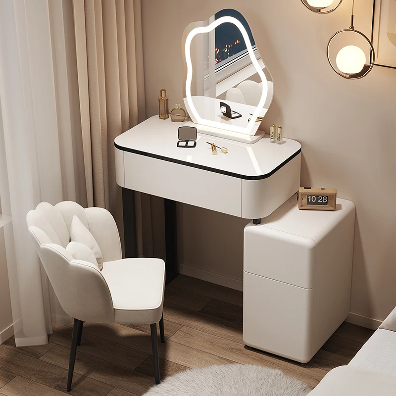 

Nordic Women Dressing Table Vanity Makeup Princess Women Dressers Mirror Chair Comoda Pra Quarto Bedroom Set Furniture