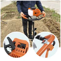 52CC Post Hole Digger Gas Powered Earth Auger Borer Ground with 4