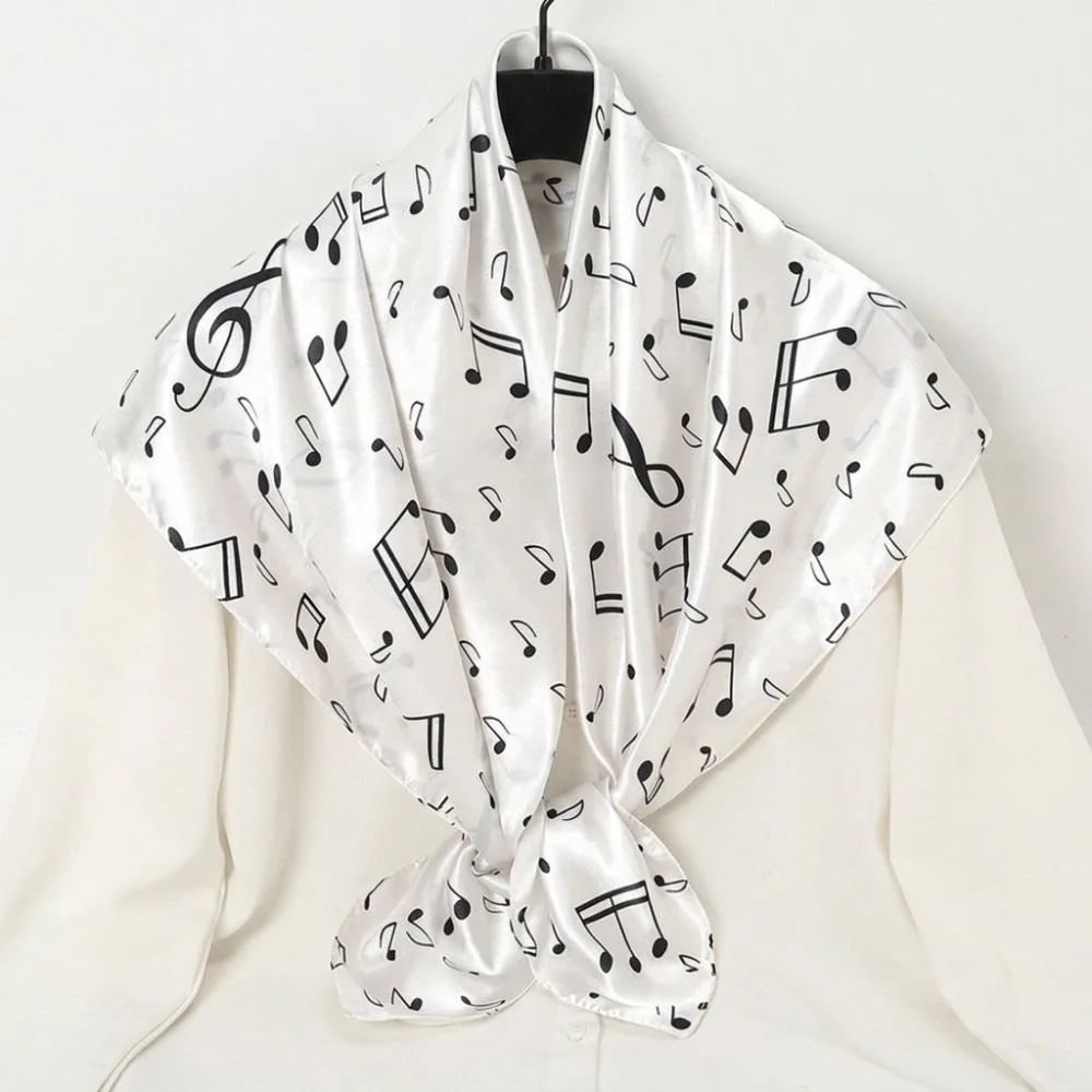 Personalized Breathable Musical Note Shawl Lightweight Hair Band Square Scarf Large Headband Women Shawl Vacation