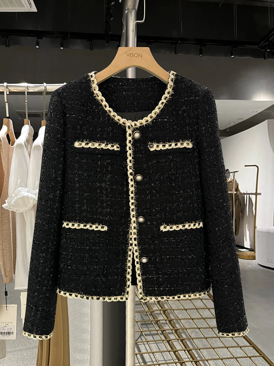 

Bla Warm Inner ort down Jaet for Women 2025 New Winter Slimming Korean Sle Pearl Decorated Button up Coat