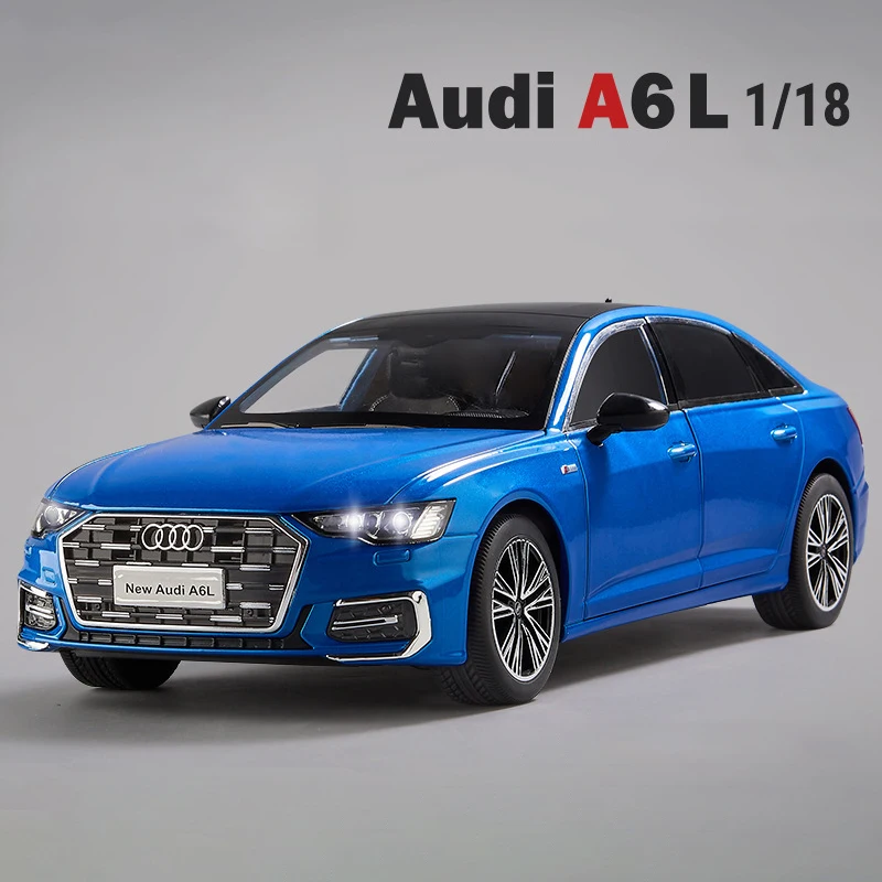 アウディA6-Diecast子供用金属車,1:18合金車モデル,音と光,ハイ