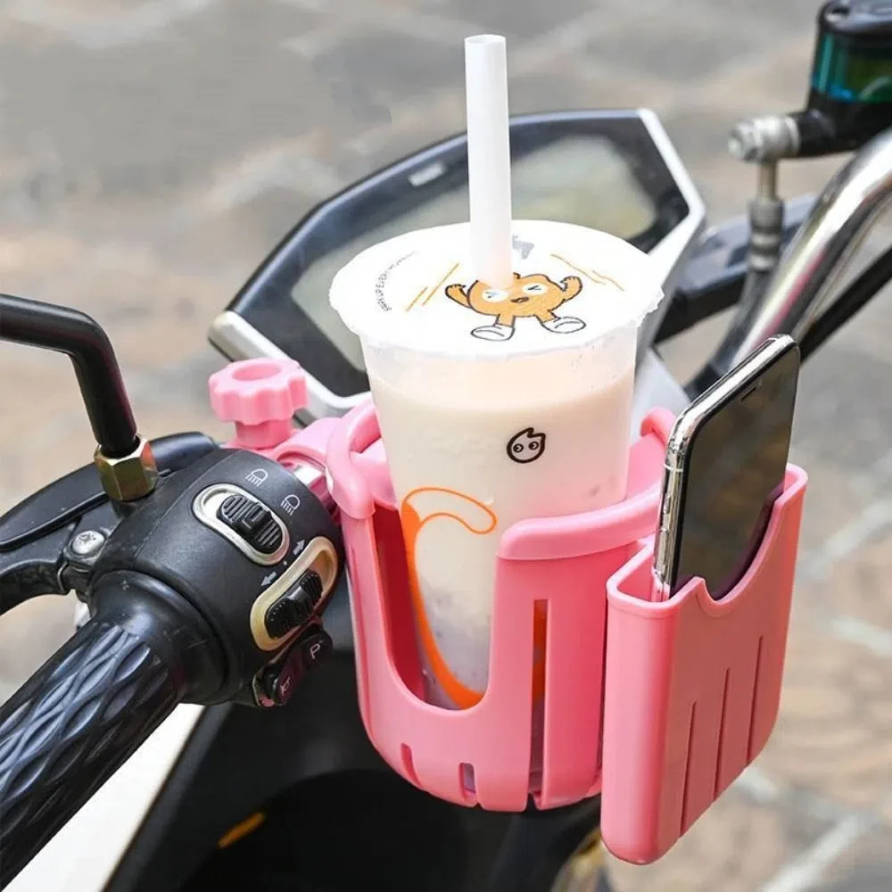

Baby Stroller Water Cup Holder Baby Pram 2-in-1 Milk Bottle Rack Pink Black Multi-function Mobile Phone Holder