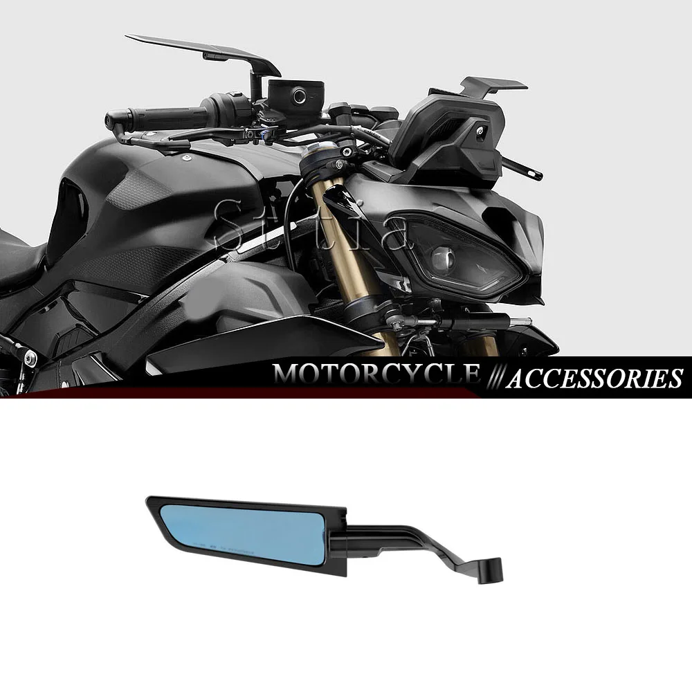 Nuovo Specchietto Retrovisore per Moto 2025 per BMW S1000R S1000 R S1000XR S 1000XR 2020-2024, Regolabile in Alluminio con Aletta Antivento