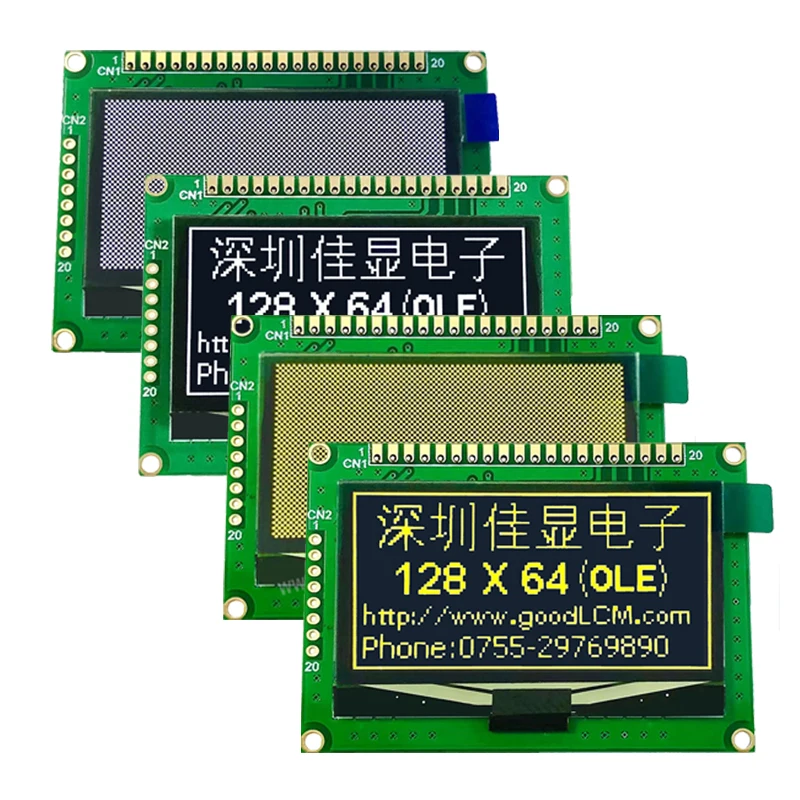 Oled 2.42 Inch 12864 Oled-scherm 128X64 Geel Karakter Oled Display Module Ssd1309zc Drive 3.3V Voeding