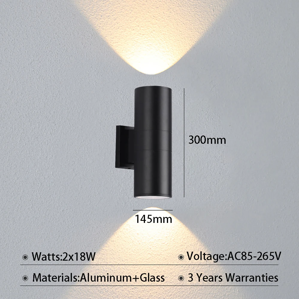 LED Wall Lamp AC85-265V 6W/10W/24W/36W/60W Modern Minimalism Style IP65 Waterproof Indoor/Outdoor Lamps With 3 Years Warranties