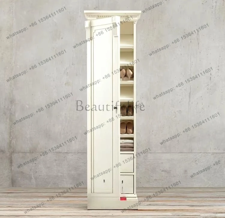 

Export simple solid wood European style French retro old single door shoe cabinet American rural antique door cabinet