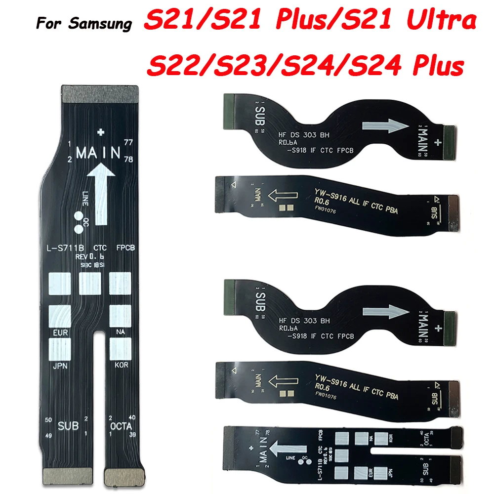 Main Board Motherboard PCB Dock Socket For Samsung S20 Fe S21 Plus S22 Ultra S23 Plus S24 Ultra S23 Fe Mainboard Flex Cable