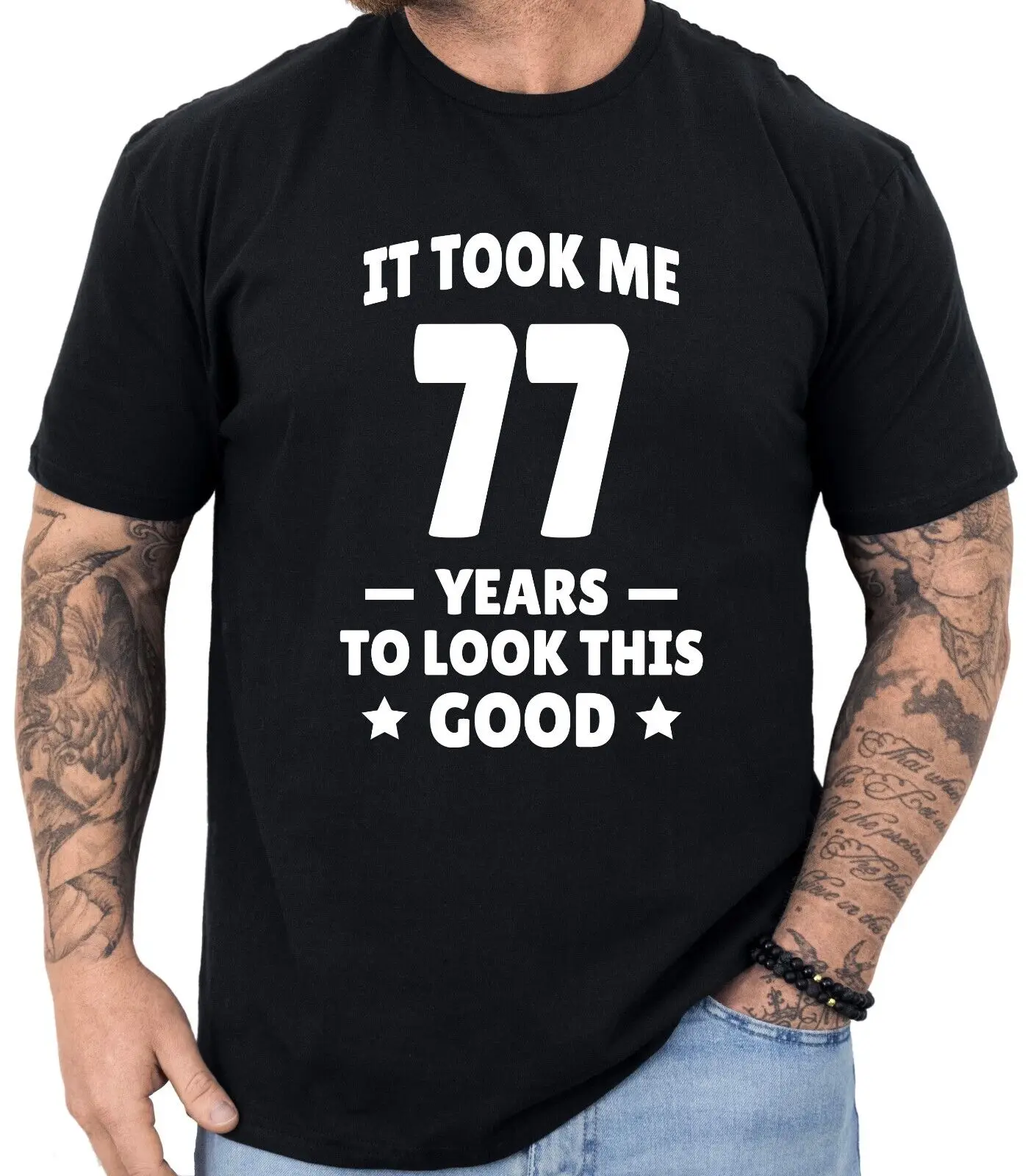 Рубашка на 77-й день рождения, подарок на 77 год, подарки на 77-й день рождения для мужчин и женщин.