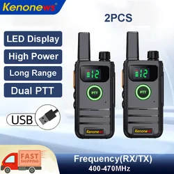 2024 Portable Walkie Talkie Rechargeable  Long Range Two Way Ham Radio UHF 400-470MHz for Outdoor Climbing Hunting Trip