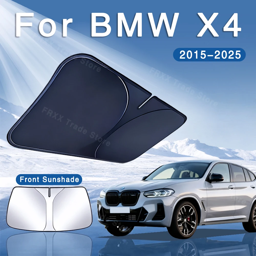 

For BMW X4 2015~2025 2018 2020 Foldable Car Sun Visor Front Windshield Sunshade Heat Insulation Summer Cooling Auto Accessories