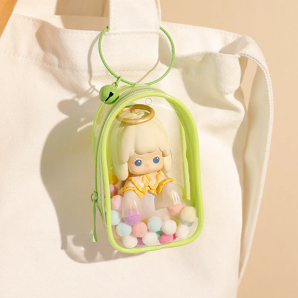 Jewelry Organizer Transparent Storage Box Sweet Keychain Bag Thicken Plush Dolls Display Pouch Small Wallet Bags Holder