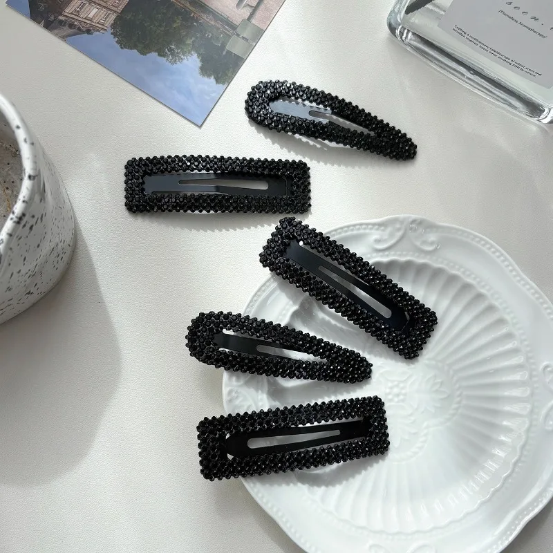 1 Stück Modische Schwarze Haarspangen für Mädchen im Koreanischen Stil, Elegante Haarklammer für Frauen, Haarschmuck für den Hinterkopf
