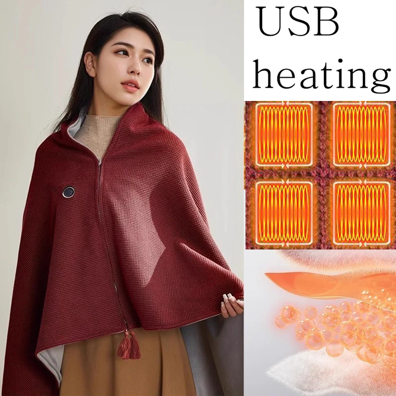 Manta calefactora Usb, Banco de energía, sofá portátil para el hogar, Camping, oficina, mantas de viaje, primavera, Otoño e Invierno, con aire acondicionado