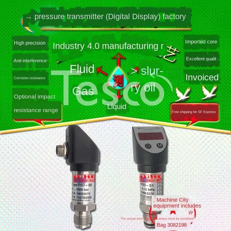 Digital Pressure Switch Sensor Wika Transmitter Psd30/31 Non/Flush Membrane Liquid Oil and Gas Impurities