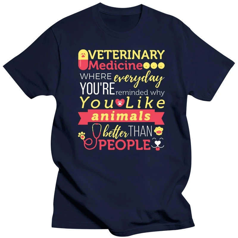 Veterinary Medicine Like Animals More Than People T-Shirt men Kawaii T Shirt men Harajuku Tops Hort Leeve O Neck