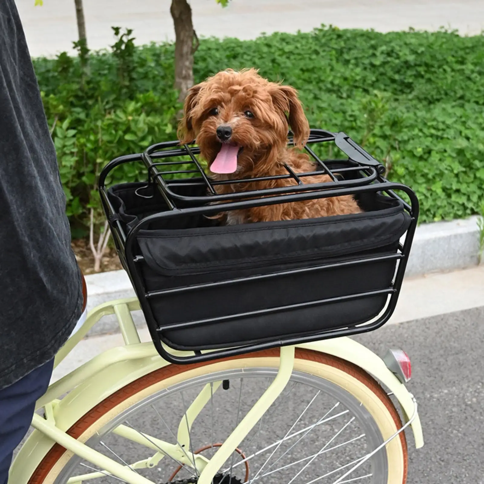 Heavy Duty Large Capacity Bike Basket For Bike Rear Organizer Basket For Dog For All-Weather Road Cycling City Riding Commuting