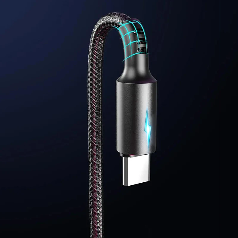كابل بيانات USB نوع C de carga سريع 5A لشاومي 11 برو، هواوي، كابل دي كارجا سريع مايكرو يو اس بي، كابل دي فونلوفرا