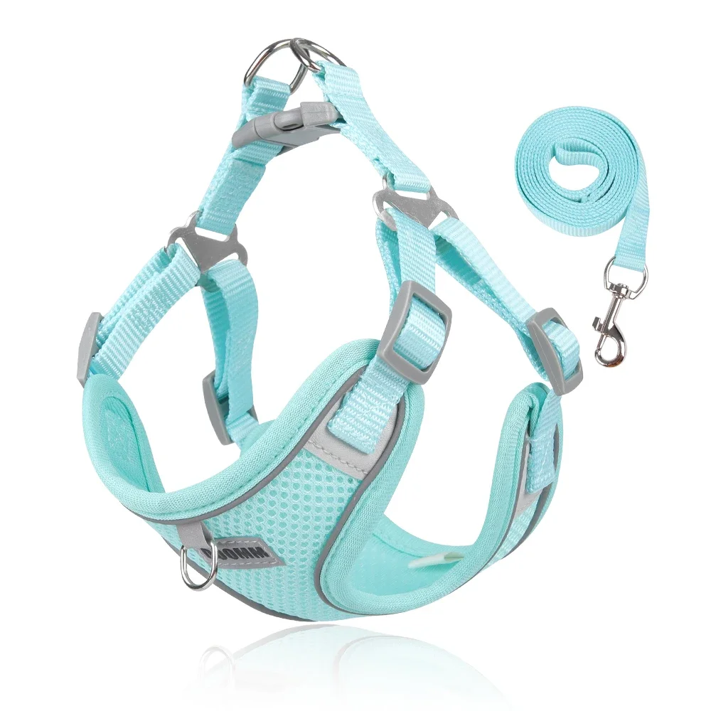 Reflective Dog Harness And Leash Set For Small And Medium Dogs_voghion.com