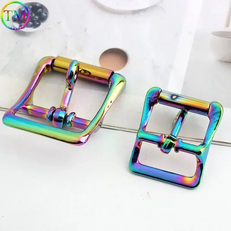 16mm 20mm 25mm 38mm Rainbow Metal Belt Buckles Adjustable Slide Strap Clasp Roller Single Pin Buckle For Bags Accessories