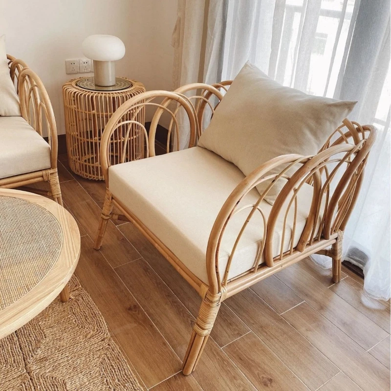 

Balcony Leisure Double Sofa Living Room Retro Home Sofa Chair Homestay Simple and Modern