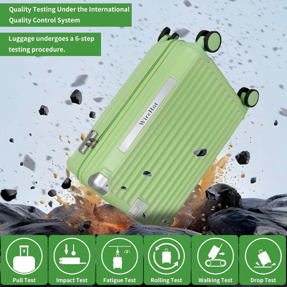 Equipaje de mano estilo vintage aprobado por aerolínea 22x14x9 con juegos de mochila, maleta retro pequeña de 20 pulgadas con carcasa dura ABS + PC con P