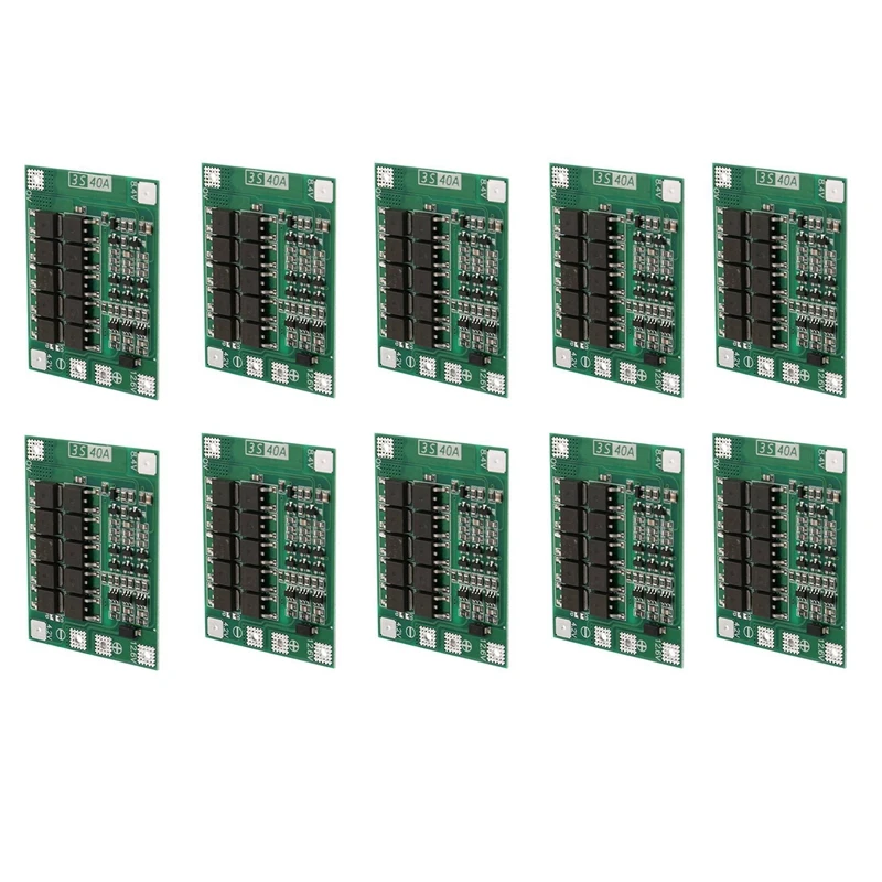 10X 3S 40A 18650 Li-Ion Lithium Battery Charger Protection Board Pcb Bms For Drill Motor 11.1V 12.6V Lipo Cell Module