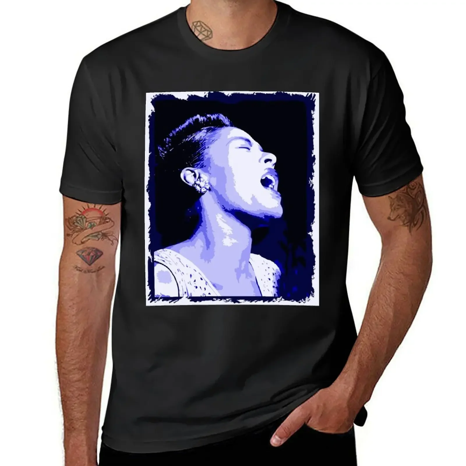 

Billie in blues, Billie Holiday T-Shirt designer shirts anime tshirt aesthetic clothes graphic shirts mens shirts graphic tee