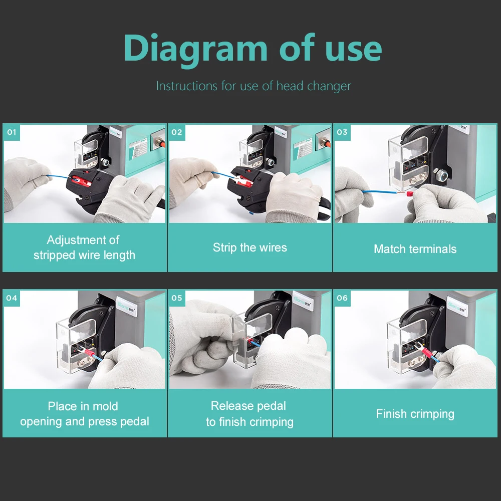 Pneumatic Crimping Pliers Cold Press Terminal Crimping Pliers Multifunctional Wiring Machine Electric Needle Terminal Machine