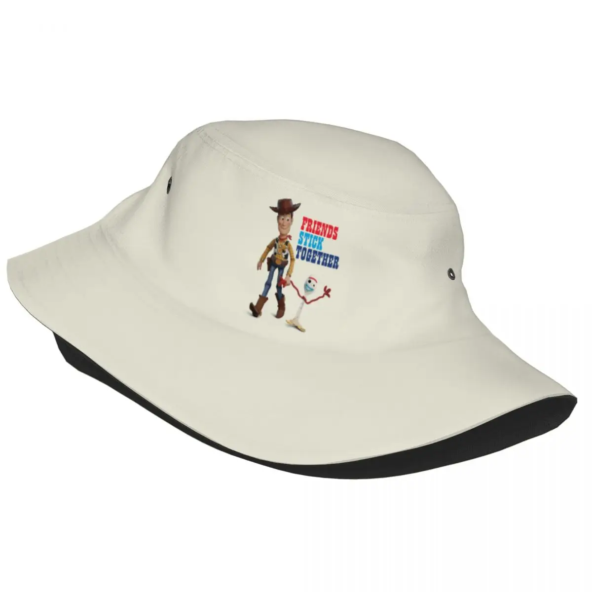 Unisex Cute Toy Story 4 Woody Forky Bucket Hat Outfit Bob Hat For Travel Headwear Lightweight