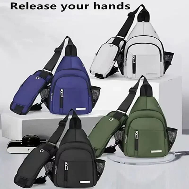 

New men's fashionable chest bag, casual shoulder bag, crossbody small backpack, outdoor casual chest bag