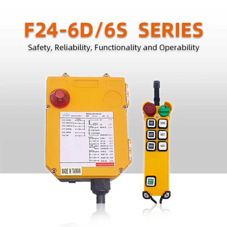 F24-6D 6-Tasten Industrielle Funkfernbedienung für Kräne mit Doppelgeschwindigkeitsschaltern für Hebezeuge und Brückenkran-Steuerung – Detail 1