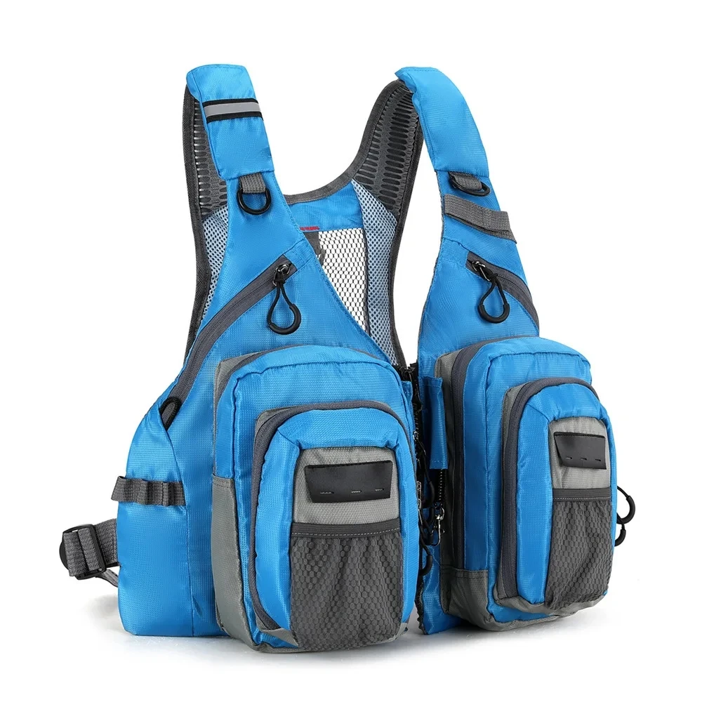 Angelweste mit mehreren Taschen, leichte Fliegenfischerweste, Einheitsgröße verstellbare Weste – Detail 9
